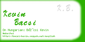 kevin bacsi business card